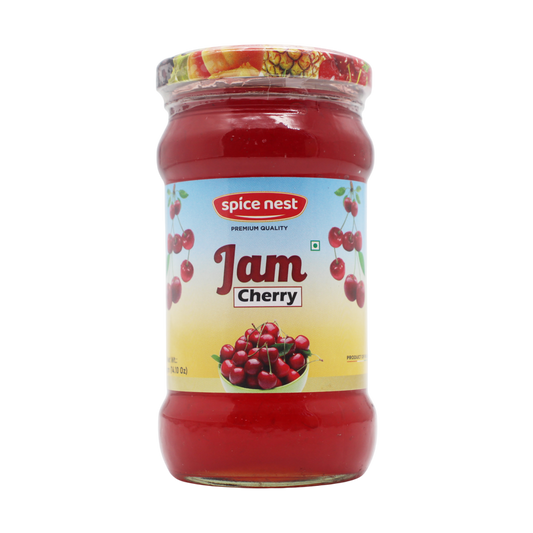 Spice Nest Cherry Jam export pack for international buyers, available in retail and bulk formats.
