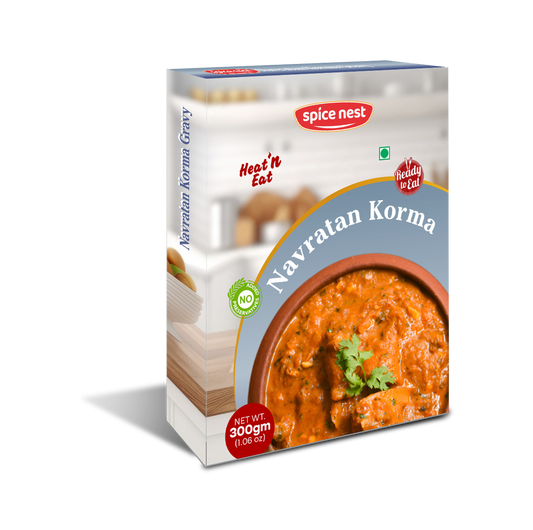 Premium quality creamy Navratan Korma instant meal package